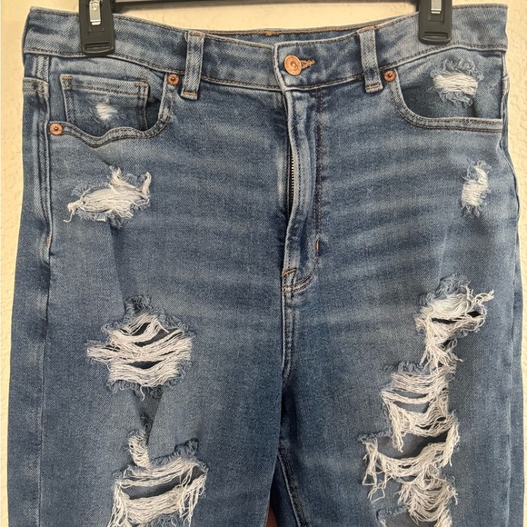 American Eagle Outfitters Blue High Rise Distressed Jeans - Picture 3 of 10